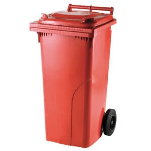 Pojemnik kubeł na odpady i śmieci ATESTY Europlast Austria - czerwony 120L - obrazek 1