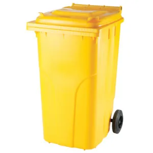 Pojemnik kubeł na odpady i śmieci ATESTY Europlast Austria - żółty 240L - obrazek 1