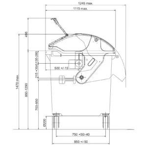 Bio kontener na odpady BIO śmieci i odpadki spożywczych ATEST - brązowy 1100L 8 Bio kontener na odpady BIO śmieci i odpadki spożywczych ATEST - brązowy 1100L - obrazek 4