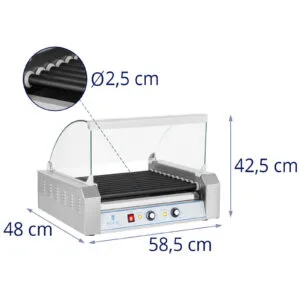 Grill rolkowy z szybą Roller grill z rolkami z teflonu 11T 13 Grill rolkowy z szybą Roller grill z rolkami z teflonu 11T - obrazek 7