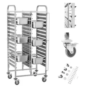 Wózek kelnerski cateringowy ze stali nierdzewnej do gastronomii 30 x GN 1/1 RCTW-30GN.1 6 Wózek kelnerski cateringowy ze stali nierdzewnej do gastronomii 30 x GN 1/1 RCTW-30GN.1 - obrazek 1