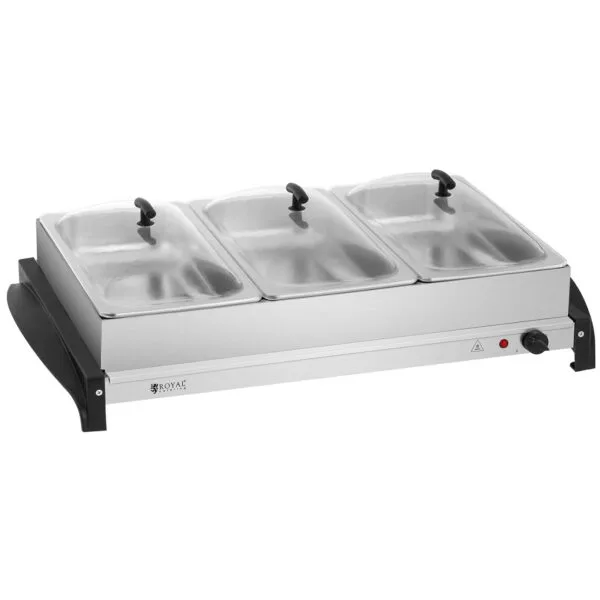 Podgrzewacz do potraw na 3 pojemniki elektryczny 400W Royal Catering 3 10010761 podgrzewacz do potraw na 3 pojemniki elektryczny 400w