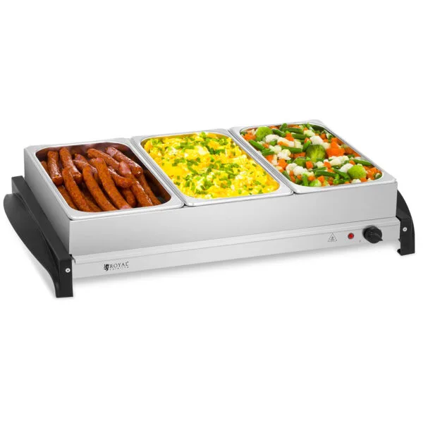 Podgrzewacz do potraw na 3 pojemniki elektryczny 400W Royal Catering 4 10010761 podgrzewacz do potraw na 3 pojemniki elektryczny