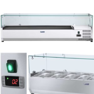 Nadstawa chłodnicza ze szklaną osłoną 7x GN1/4 150cm - obrazek 1