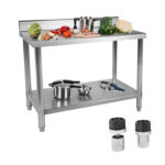 10011088 stol blat roboczy stalowy gastronomiczny przyscienny z rantem i dolna polka 120x60cm hurtownia sklep zielona gora