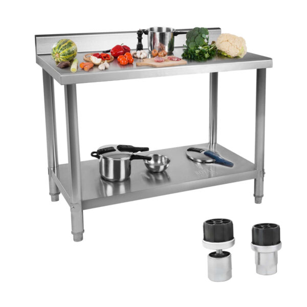 10011089 stol blat kuchenny gastronomiczny roboczy z rantem i dolna polka stal nierdzewna 120x70cm hurtownia sklep zielona gora