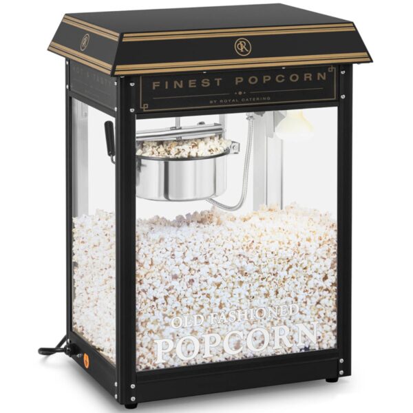 Maszyna automat urządzenie do prażenia popcornu retro TEFLON 1600 W 5-6 kg/h - czarno-złota 1 10011100 1