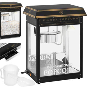 Maszyna automat urządzenie do prażenia popcornu retro TEFLON 1600 W 5-6 kg/h - czarno-złota 10 Maszyna automat urządzenie do prażenia popcornu retro TEFLON 1600 W 5-6 kg/h - czarno-złota - obrazek 1