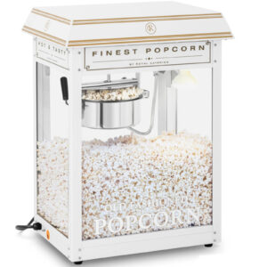 Maszyna automat urządzenie do prażenia popcornu retro TEFLON 1600 W 5-6 kg/h - biało-złota 11 Maszyna automat urządzenie do prażenia popcornu retro TEFLON 1600 W 5-6 kg/h - biało-złota - obrazek 2