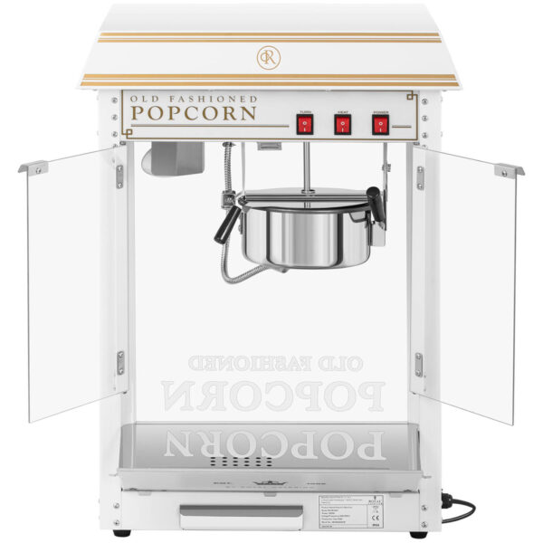 Maszyna automat urządzenie do prażenia popcornu retro TEFLON 1600 W 5-6 kg/h - biało-złota 5 10011101 5