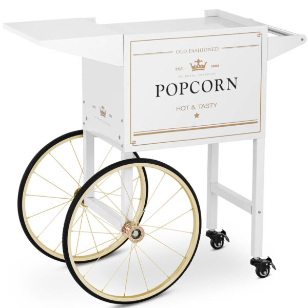Wózek podstawa do maszyny do popcornu z szafką retro 51 x 37 cm - biało-złoty 1 10011104 1