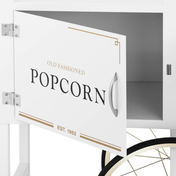 Wózek podstawa do maszyny do popcornu z szafką retro 51 x 37 cm - biało-złoty 2 10011104 2