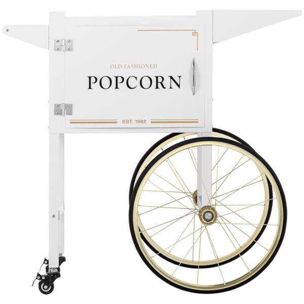 Wózek podstawa do maszyny do popcornu z szafką retro 51 x 37 cm - biało-złoty 5 10011104 5