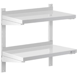 Półka ścienna wisząca gastronomiczna podwójna z regulacją STAL 60 x 30 cm 5 Półka ścienna wisząca gastronomiczna podwójna z regulacją STAL 60 x 30 cm - obrazek 2