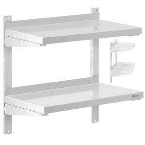 Półka ścienna wisząca gastronomiczna podwójna z regulacją STAL 60 x 30 cm 4 Półka ścienna wisząca gastronomiczna podwójna z regulacją STAL 60 x 30 cm - obrazek 1