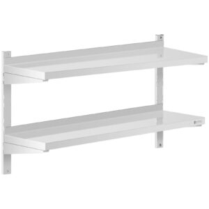 Półka ścienna wisząca gastronomiczna podwójna z regulacją STAL 100 x 30 cm 5 Półka ścienna wisząca gastronomiczna podwójna z regulacją STAL 100 x 30 cm - obrazek 2