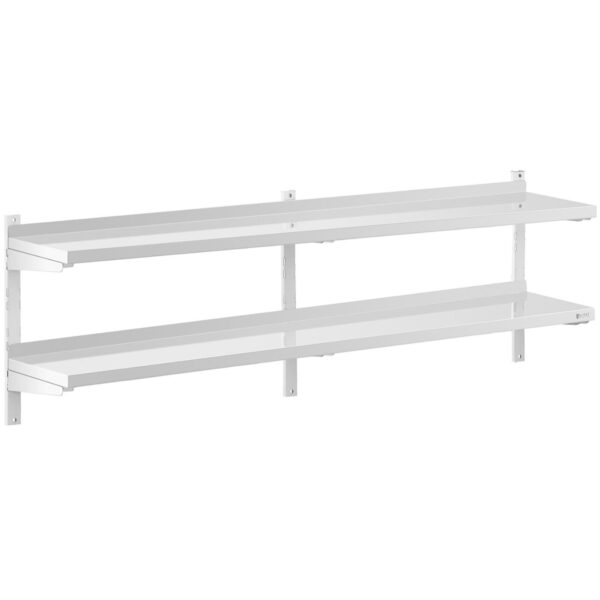 Półka ścienna wisząca gastronomiczna podwójna z regulacją STAL 200 x 30 cm 1 10011456 1