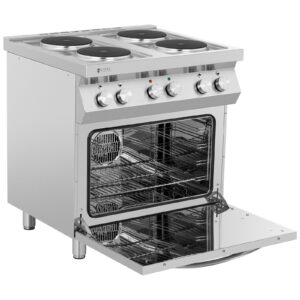Kuchnia elektryczna 4-płytowa z piekarnikiem 4 x 2600 W 3 kW 400 V ITALY 14 Kuchnia elektryczna 4-płytowa z piekarnikiem 4 x 2600 W 3 kW 400 V ITALY - obrazek 5