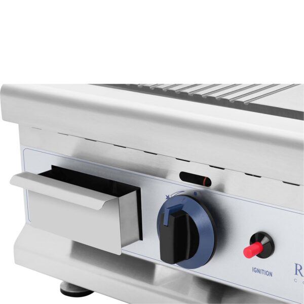 Grill gazowy podwójny gładki ryflowany nierdzewny na gaz ziemny 2x 3.1 kW 0.02 bar 60 x 40 cm 2 10011918 2