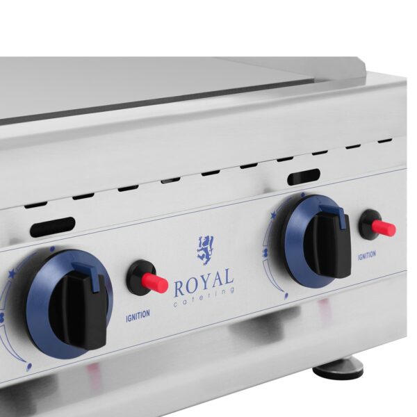 Grill gazowy podwójny gładki ryflowany nierdzewny na gaz ziemny 2x 3.1 kW 0.02 bar 60 x 40 cm 3 10011918 3