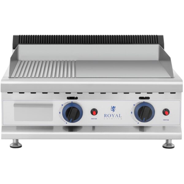 Grill gazowy podwójny gładki ryflowany nierdzewny na gaz ziemny 2x 3.1 kW 0.02 bar 60 x 40 cm 5 10011918 5