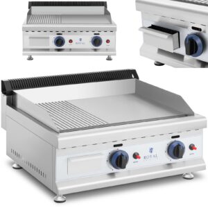 Grill gazowy podwójny gładki ryflowany nierdzewny na gaz ziemny 2x 3.1 kW 0.02 bar 60 x 40 cm 6 Grill gazowy podwójny gładki ryflowany nierdzewny na gaz ziemny 2x 3.1 kW 0.02 bar 60 x 40 cm - obrazek 1