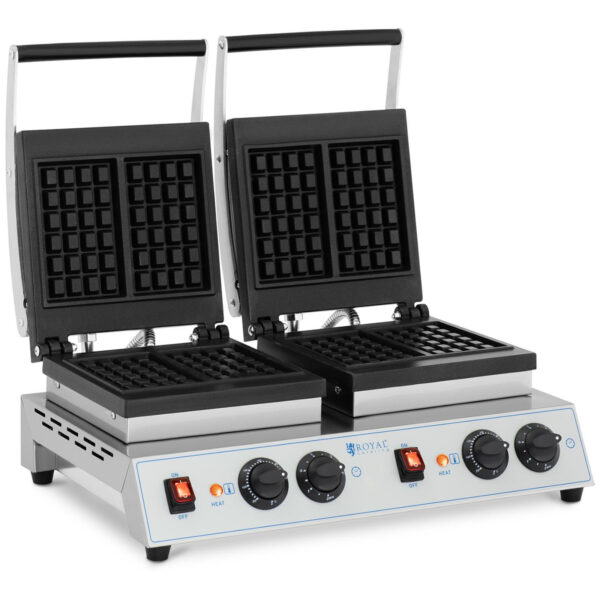 Gofrownica prostokątna podwójna na 4 gofry belgijskie 2 x 1500 W 1 10012035 1