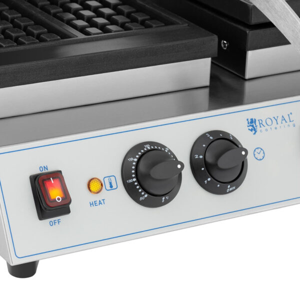 Gofrownica prostokątna podwójna na 4 gofry belgijskie 2 x 1500 W 3 10012035 3