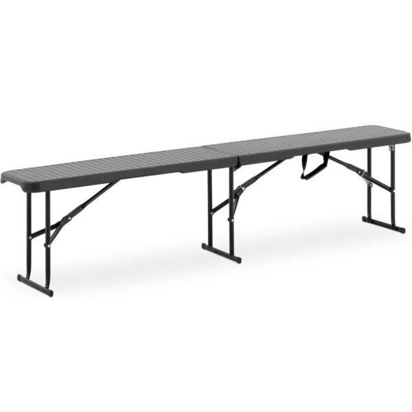 Ławka cateringowa ogrodowa składana czarna do 300 kg 183 x 30 x 43 cm 1 10012098 1