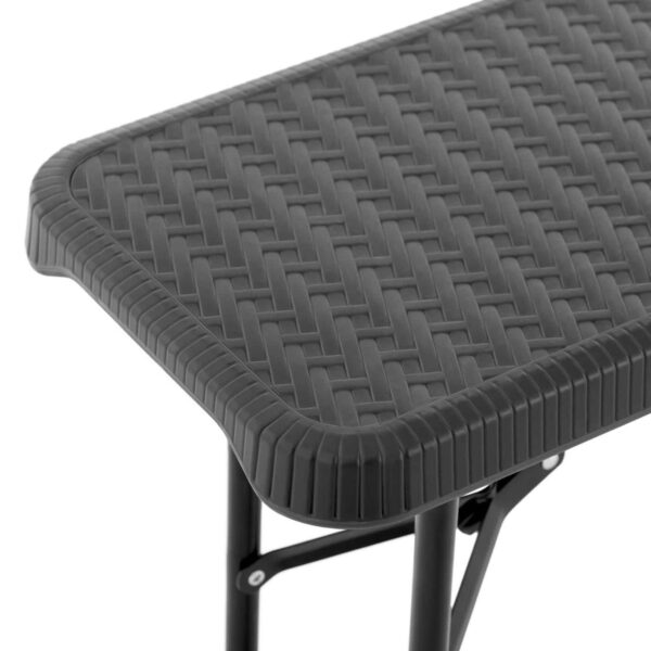 Ławka cateringowa ogrodowa składana czarna do 300 kg 183 x 30 x 43 cm 2 10012098 2
