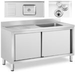 10012139 zlew basen gastronomiczny jednokomorowy z szafka z drzwiami przesuwnymi prawy 140 x 60 x 94 5 cm ean 4062859020703 hurtownia zielona gora