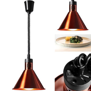 Lampa grzewcza do potraw na podczerwień IR wisząca miedziana śr. 27 cm 250 W 5 Lampa grzewcza do potraw na podczerwień IR wisząca miedziana śr. 27 cm 250 W - obrazek 1