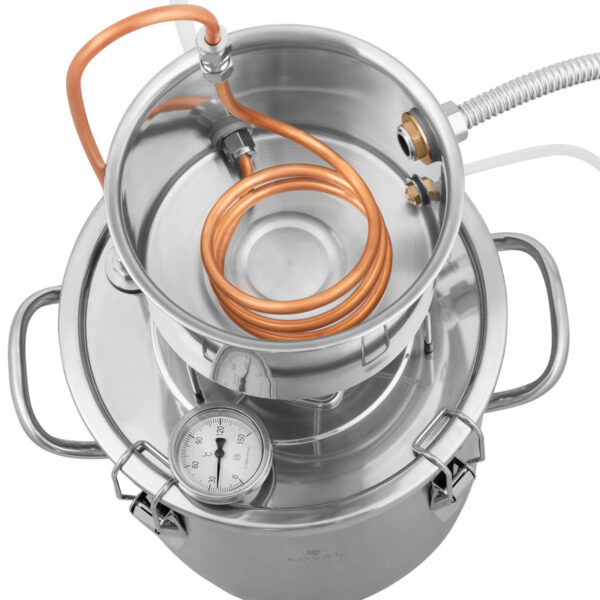 Destylator destylarka nierdzewna z miedzianą spiralą termometrem 12 l 5 10012421 5