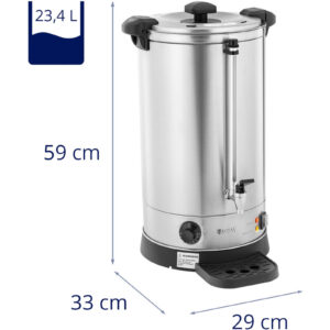Warnik podgrzewacz do wody z podwójnymi ściankami i ociekaczem 19.7 L 2500 W srebrny 13 Warnik podgrzewacz do wody z podwójnymi ściankami i ociekaczem 19.7 L 2500 W srebrny - obrazek 7