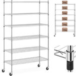 10012531 regal magazynowy druciany azurowy na kolkach 6 polek do 90 kg 120x45x189 cm ean 4062859074331 hurtownia sklep tanio
