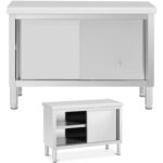 10012540 stol gastronomiczny z szafka z drzwiami suwanymi stal 120 x 50 cm do 390 kg ean 4062859074614 hurtownia sklep