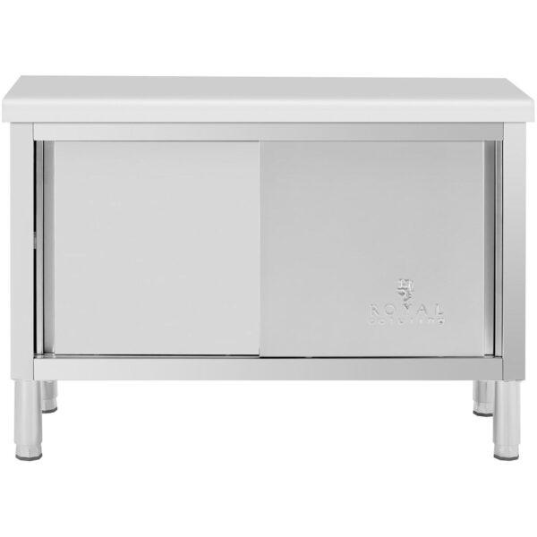 Stół gastronomiczny z szafką z drzwiami suwanymi STAL 120 x 50 cm do 330 kg 1 10012541 1