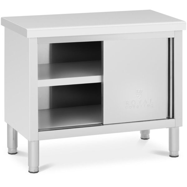 Stół gastronomiczny z szafką z drzwiami suwanymi STAL 100 x 50 cm do 330 kg 4 10012542 4