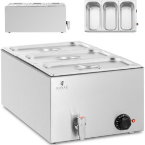 Bemar podgrzewacz elektryczny z kranem 3 x GN 1/3 600 W - obrazek 1