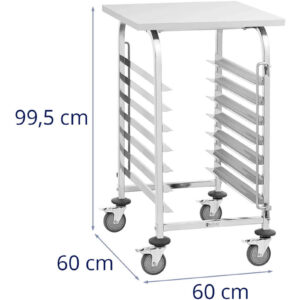 Wózek kelnerski cateringowy z półką do transportu 7 tac 60 x 60 cm z półką 15 Wózek kelnerski cateringowy z półką do transportu 7 tac 60 x 60 cm z półką - obrazek 8