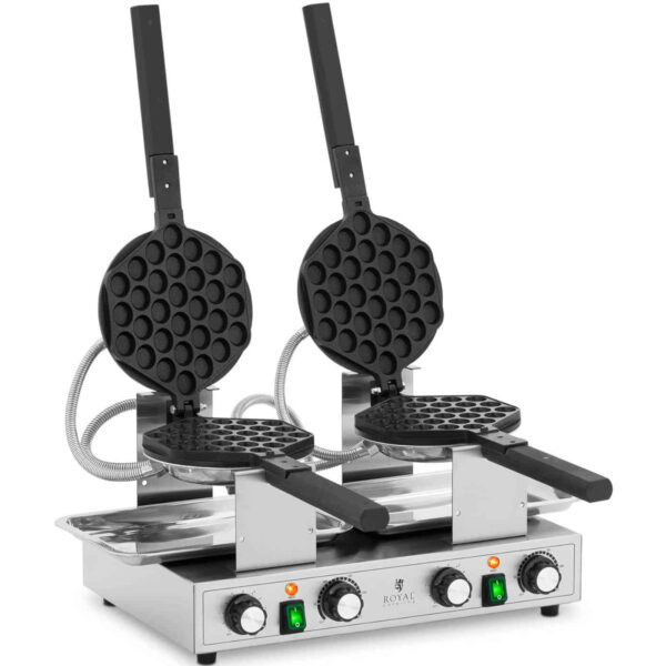 Gofrownica bąbelkowa podwójna do gofrów bubble waffle TEFLON 2 x 1400 W 1 10012896 1