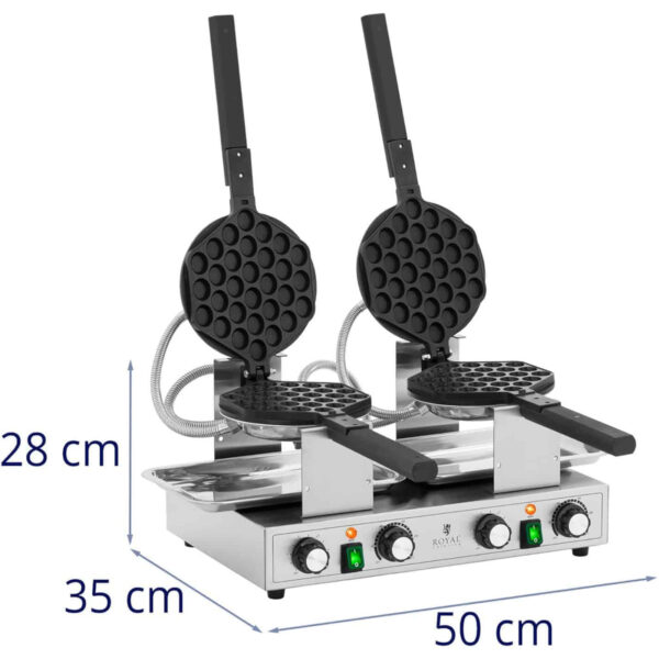 Gofrownica bąbelkowa podwójna do gofrów bubble waffle TEFLON 2 x 1400 W 7 10012896 7