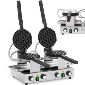 Gofrownica bąbelkowa podwójna do gofrów bubble waffle TEFLON 2 x 1400 W 8 Gofrownica bąbelkowa podwójna do gofrów bubble waffle TEFLON 2 x 1400 W - obrazek 1