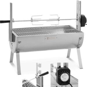 Grill węglowy z rożnem obrotowym elektrycznym do pieczenia prosiaka 4 W 15 kg 82 cm - obrazek 1