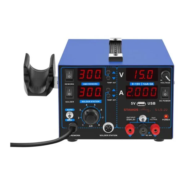 Profesjonalna stacja lutownicza z lampą powiększającą 3w1 USB Stamos Soldering S-LS-22 1 10021007 2