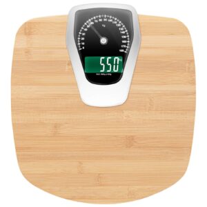 Waga łazienkowa analogowo-elektroniczna BAMBUS kg. lb do 180 kg - obrazek 3