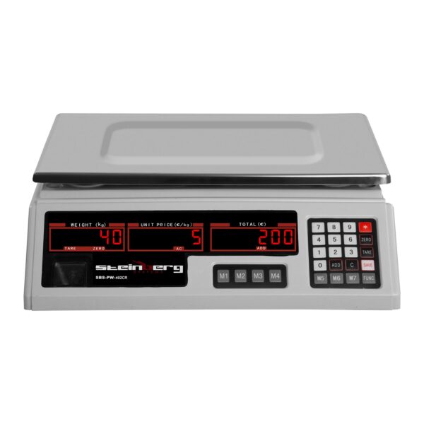 Waga sklepowa kontrolna 330x240mm zasilacz + akumulator 40kg / 2g - biała 2 10030370 2