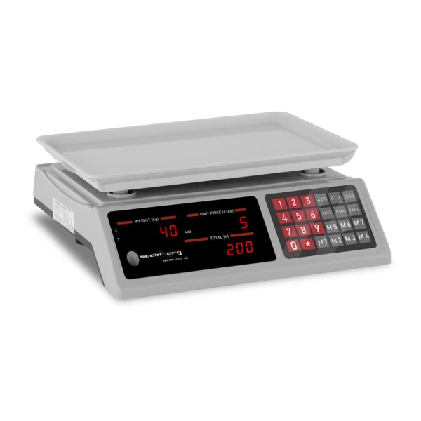 Waga sklepowa licząca sztuki 336x238mm zasilacz + akumulator 40kg / 2g - biała 1 10030371 1