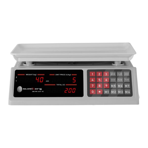 Waga sklepowa licząca sztuki 336x238mm zasilacz + akumulator 40kg / 2g - biała 2 10030371 2