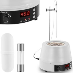 Płaszcz grzewczy laboratoryjny z mieszadłem magnetycznym + statyw 1600 obr./min 450deg C 6 Płaszcz grzewczy laboratoryjny z mieszadłem magnetycznym + statyw 1600 obr./min 450deg C - obrazek 1